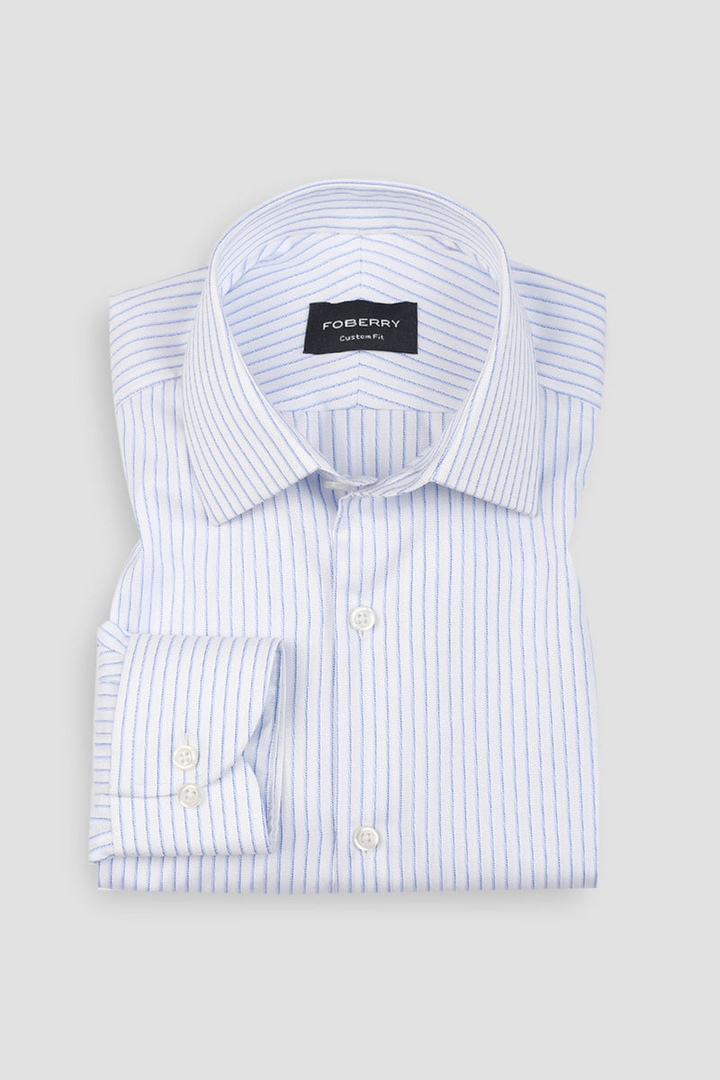 Dual Sky Blue Egyptian Striped Shirt