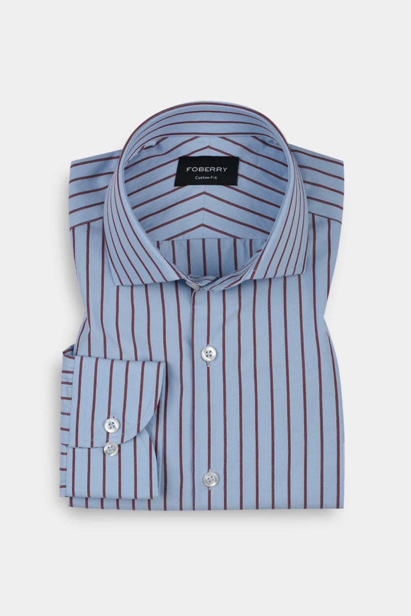 Blood Red on Sky Striped Shirt