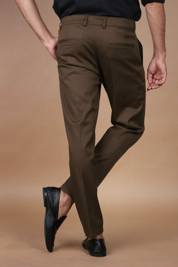 Mocha Brown Twill 4x4 stretch Chinos