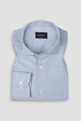 Structured Blue Linen Shirt
