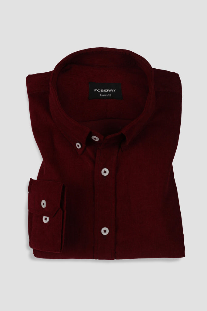 Ruby Red Corduroy Shirt - Foberry USA