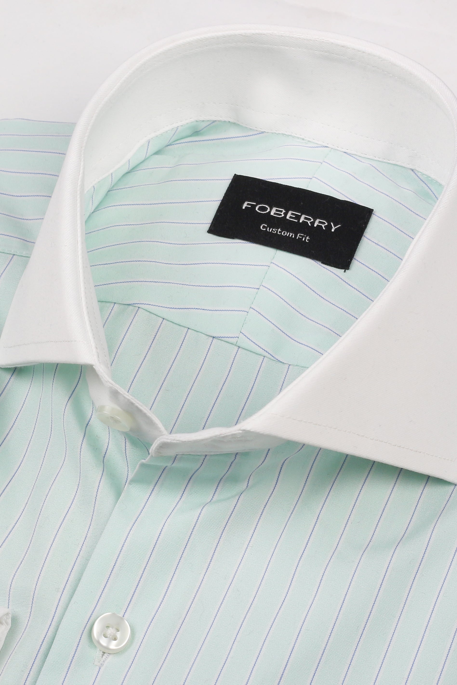 Blue on Green Hairline Stripes Shirt