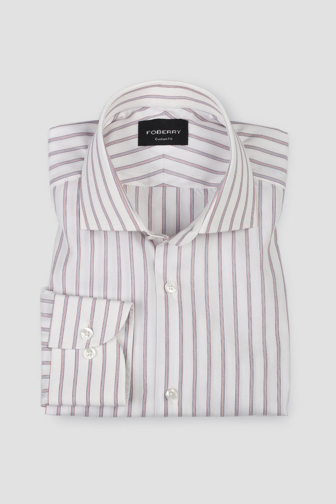Red & Blue Awining Stripes Shirt