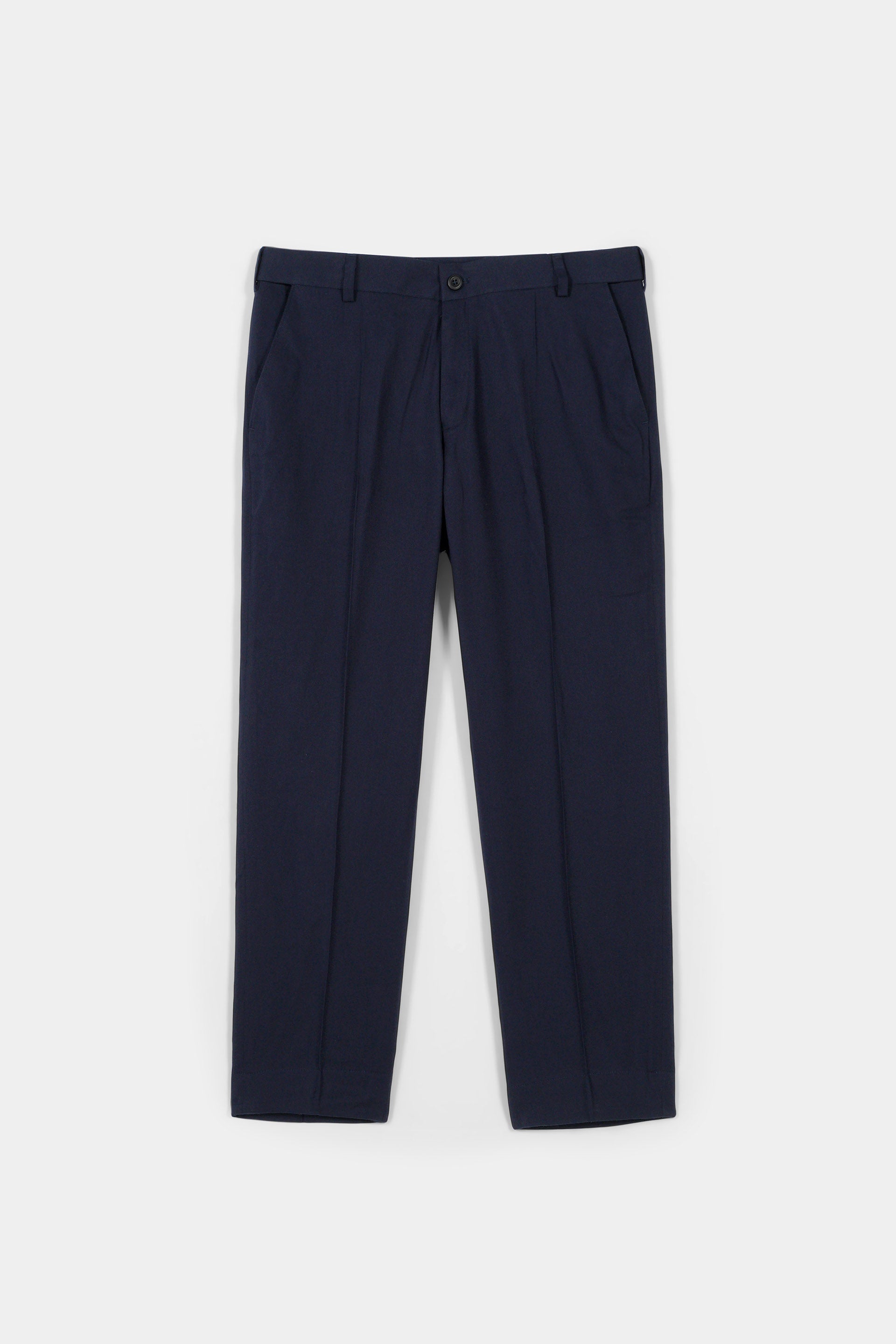 Navy Blue Flannel Ravon Trousers