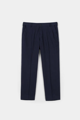 Navy Blue Flannel Ravon Trousers