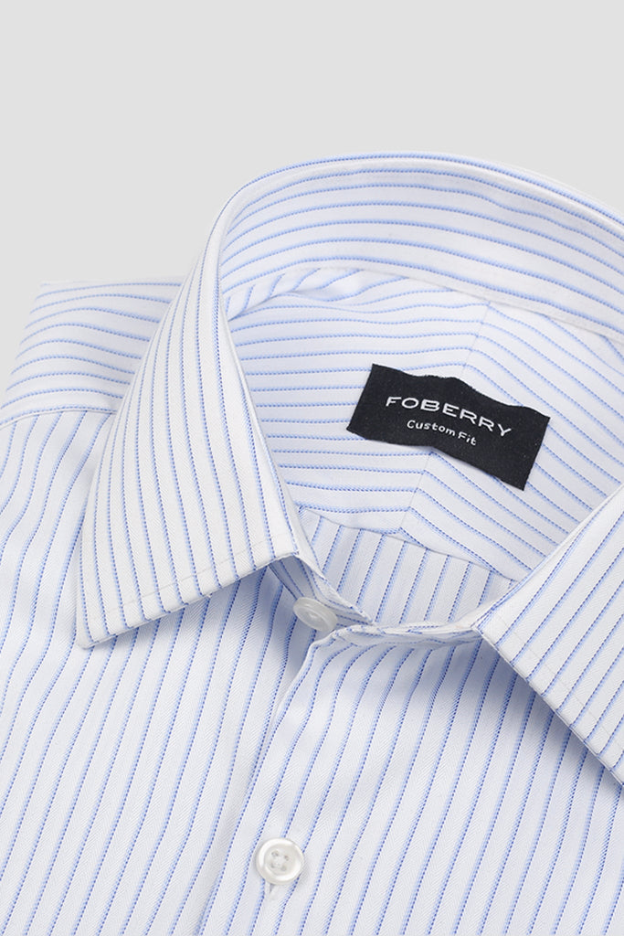 Dual Sky Blue Egyptian Striped Shirt
