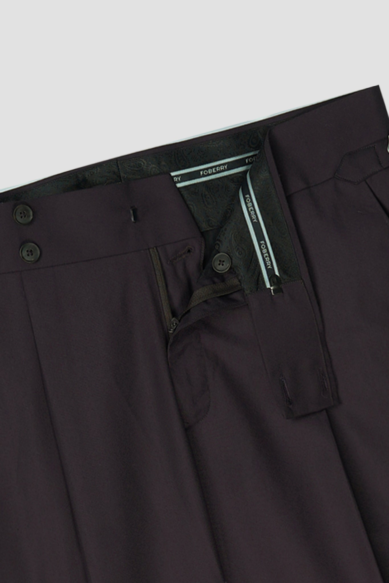 Dark Plum Tropical Wool Blended Dress Pant