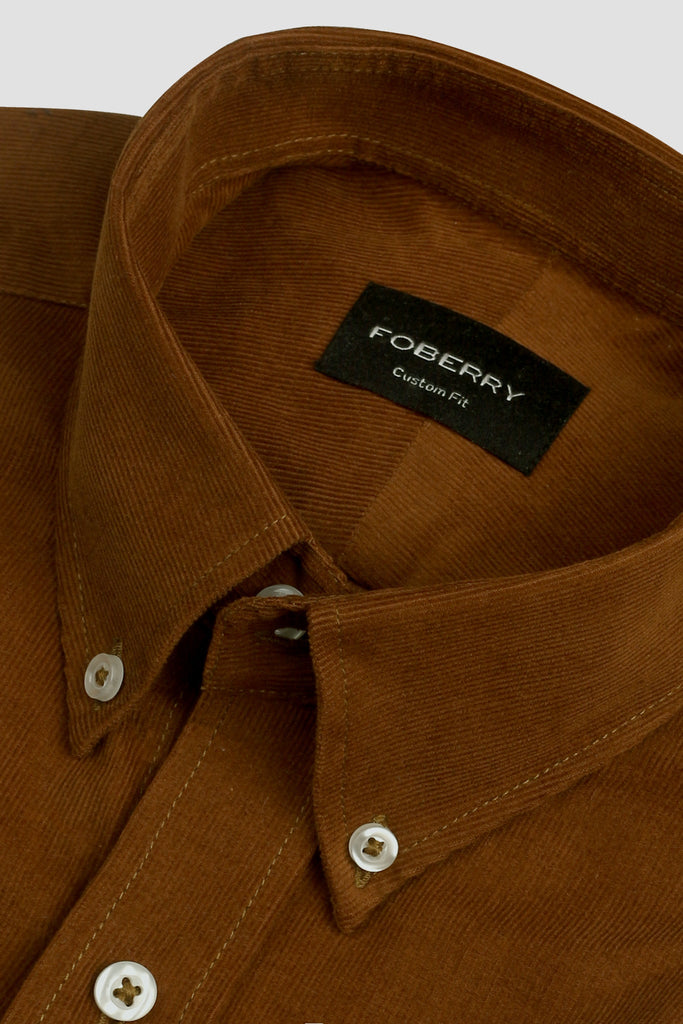 Soft Tan Brown Corduroy Shirt