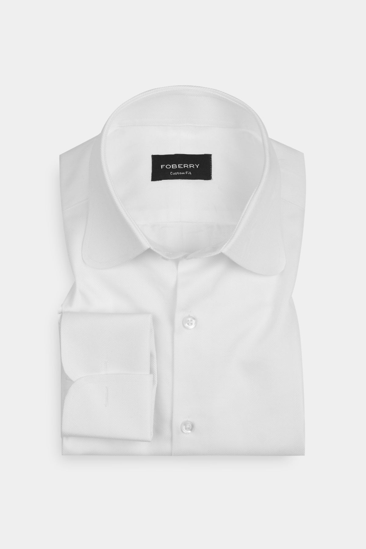 White Herringbone Egyptian Shirt