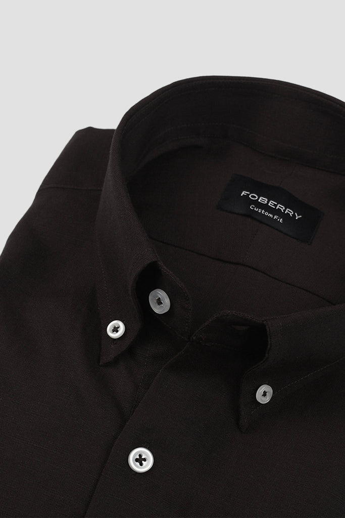 Dark Brown EU Linen Shirt