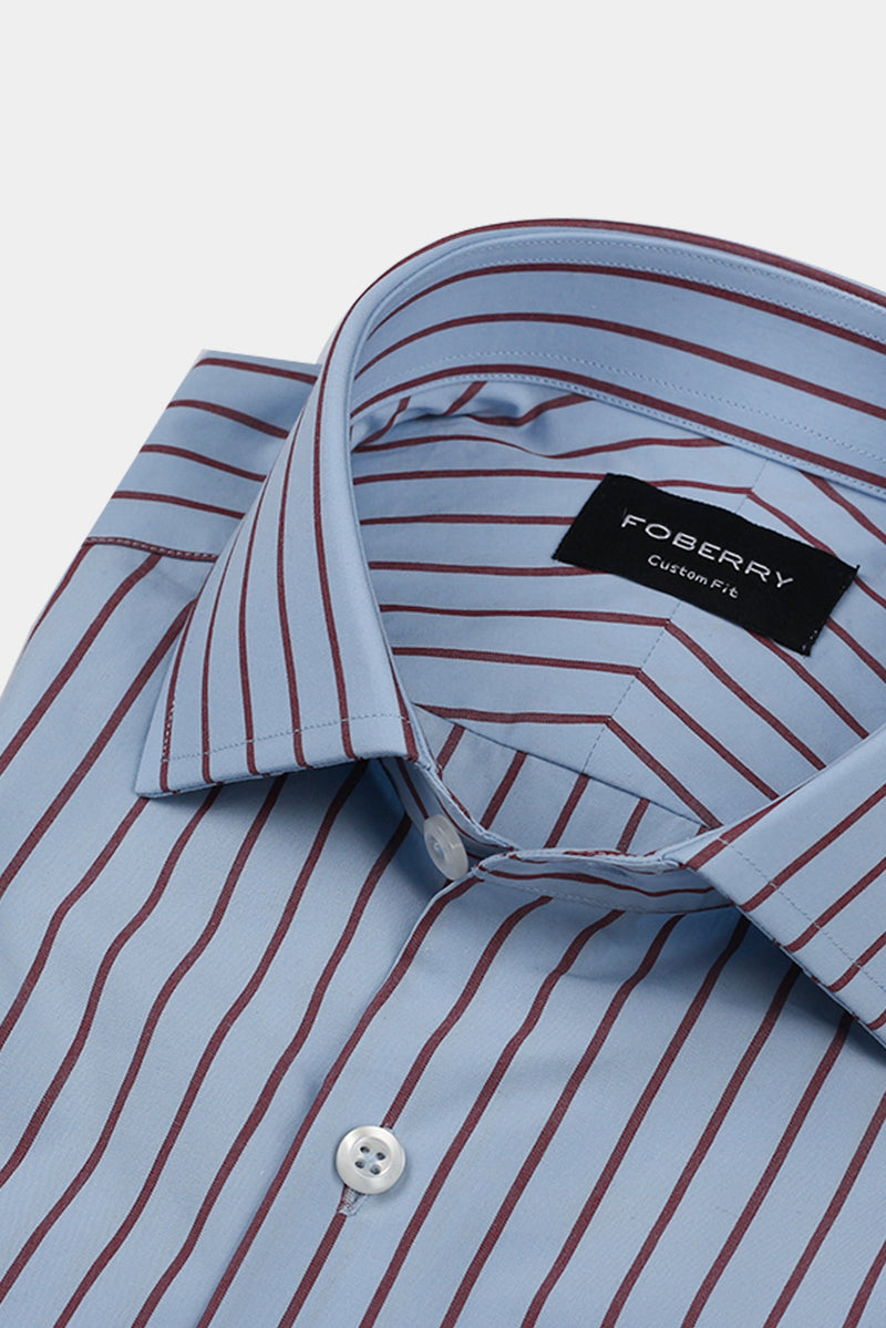 Blood Red on Sky Striped Shirt