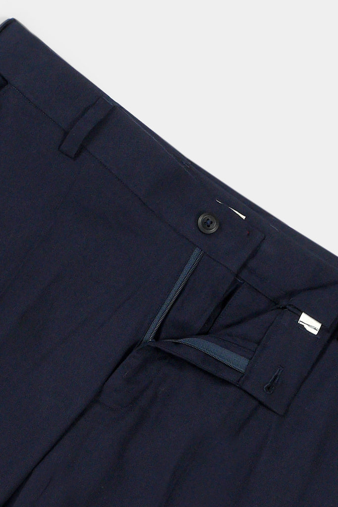 Navy Blue Flannel Ravon Trousers