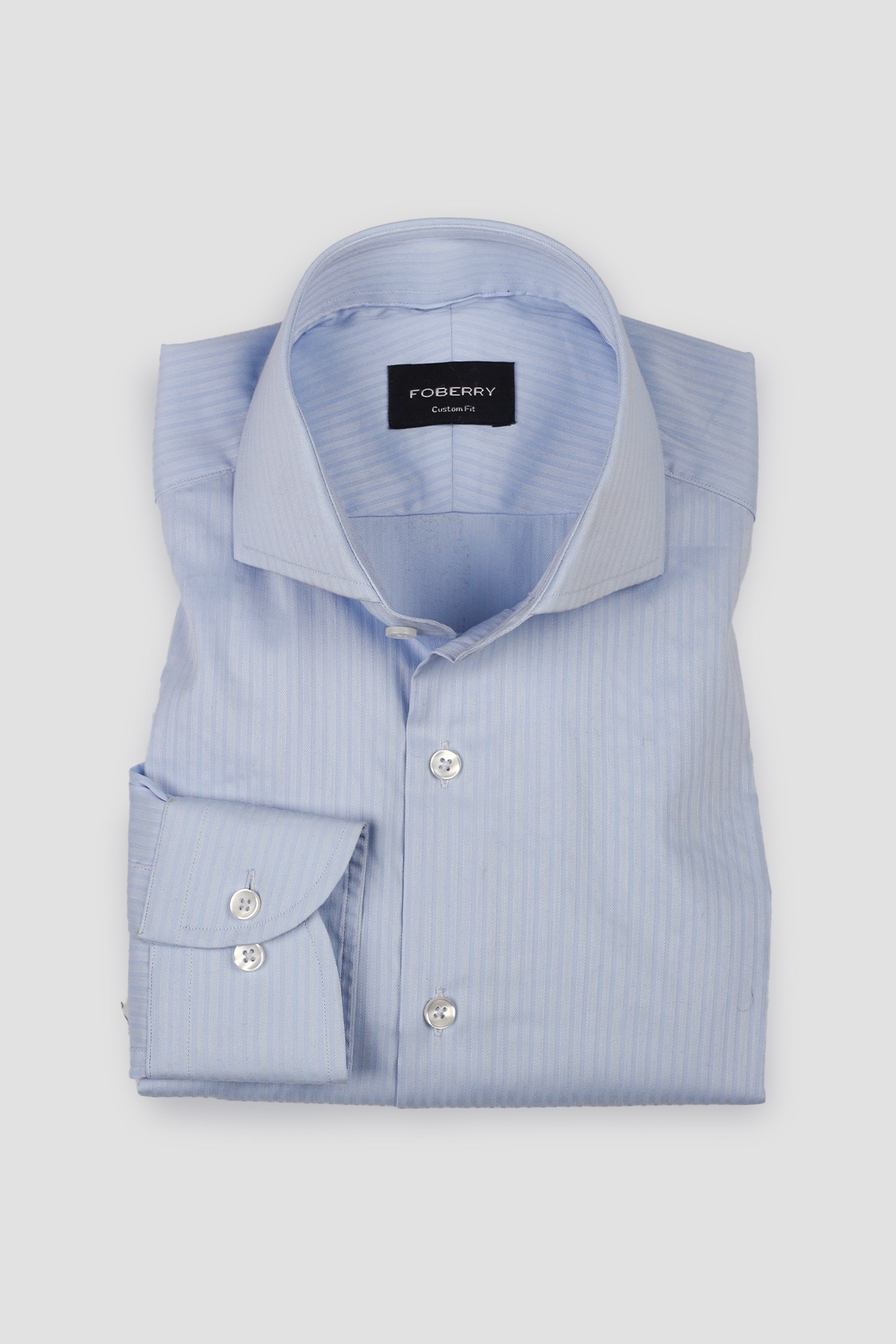 Soft Sky Blue Candy Stripes Shirt