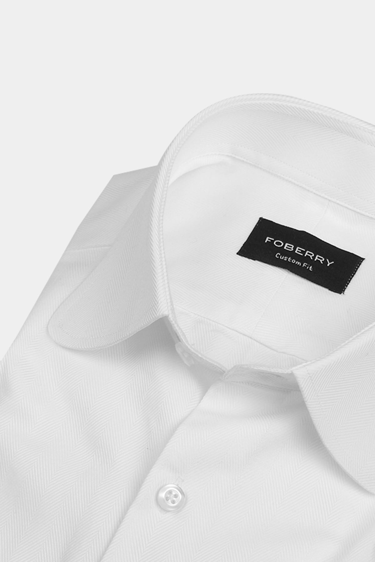 White Herringbone Egyptian Shirt