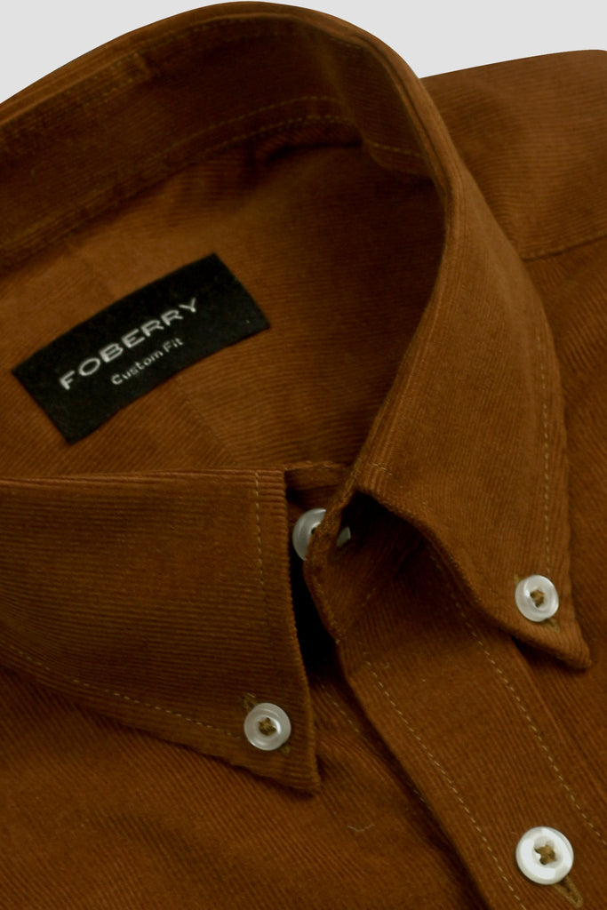 Soft Tan Brown Corduroy Shirt