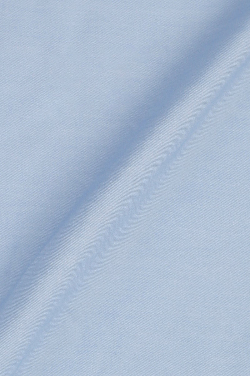Sky Blue Twill Pin Collar Shirt