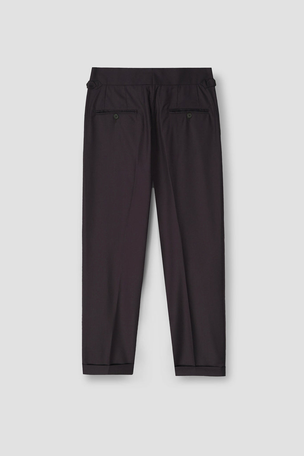 Dark Plum Tropical Wool Blended Dress Pant