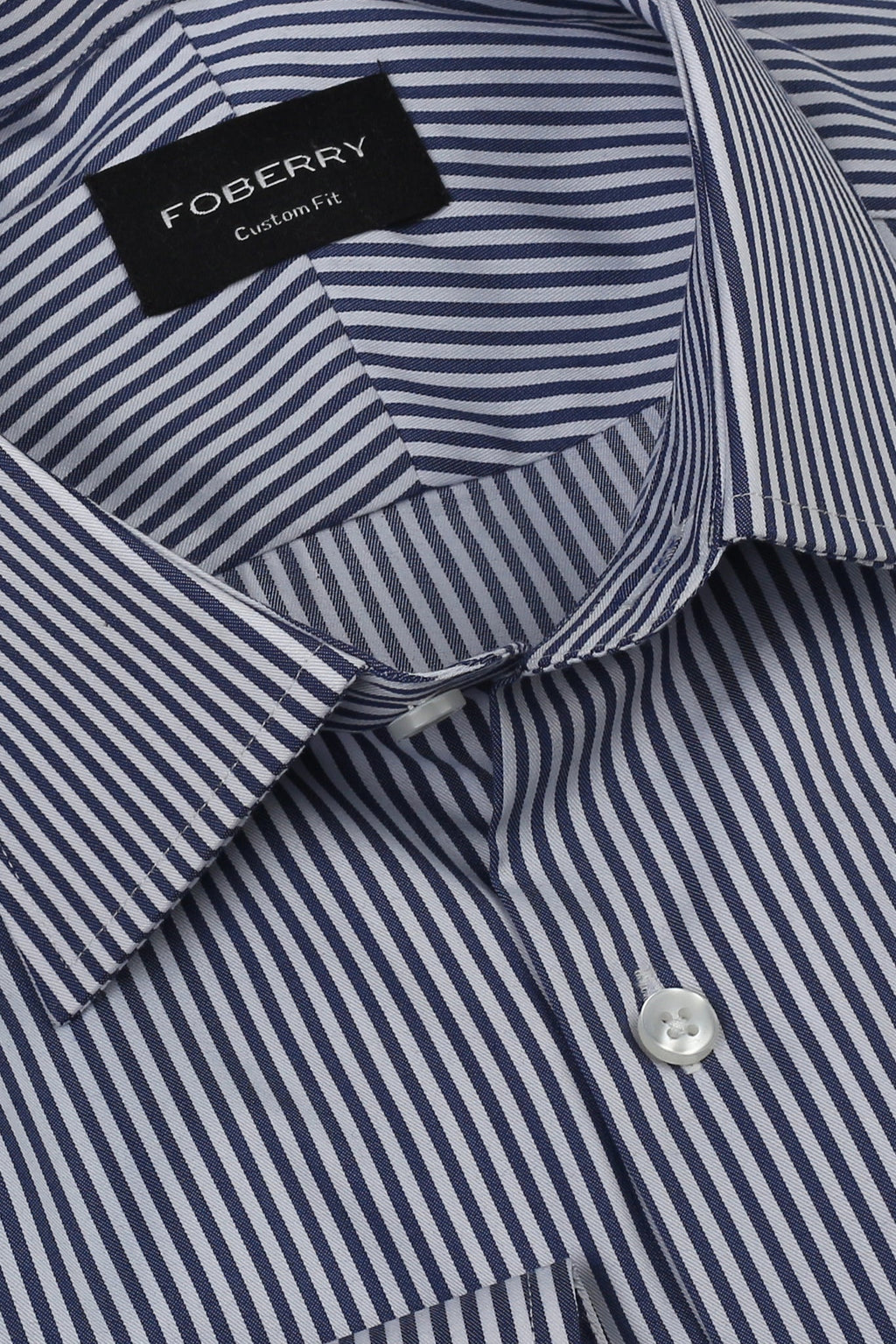 Soft Navy Blue Candy Stripes Shirt - Easy Care
