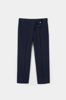 Navy Blue Flannel Ravon Trousers