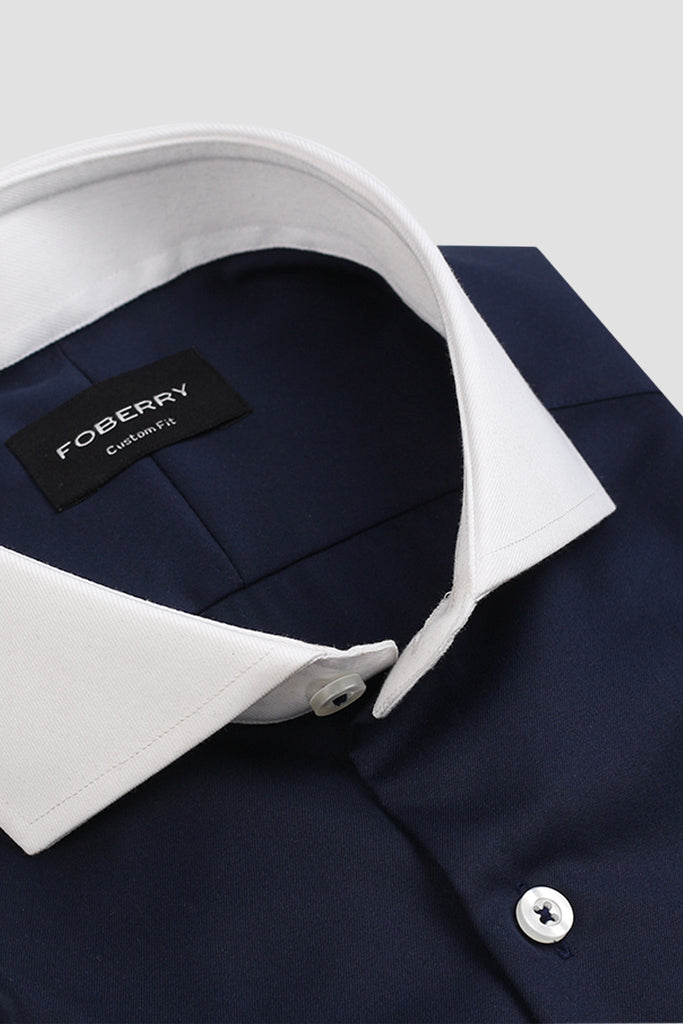 Navy Blue Egyptian Twill Shirt