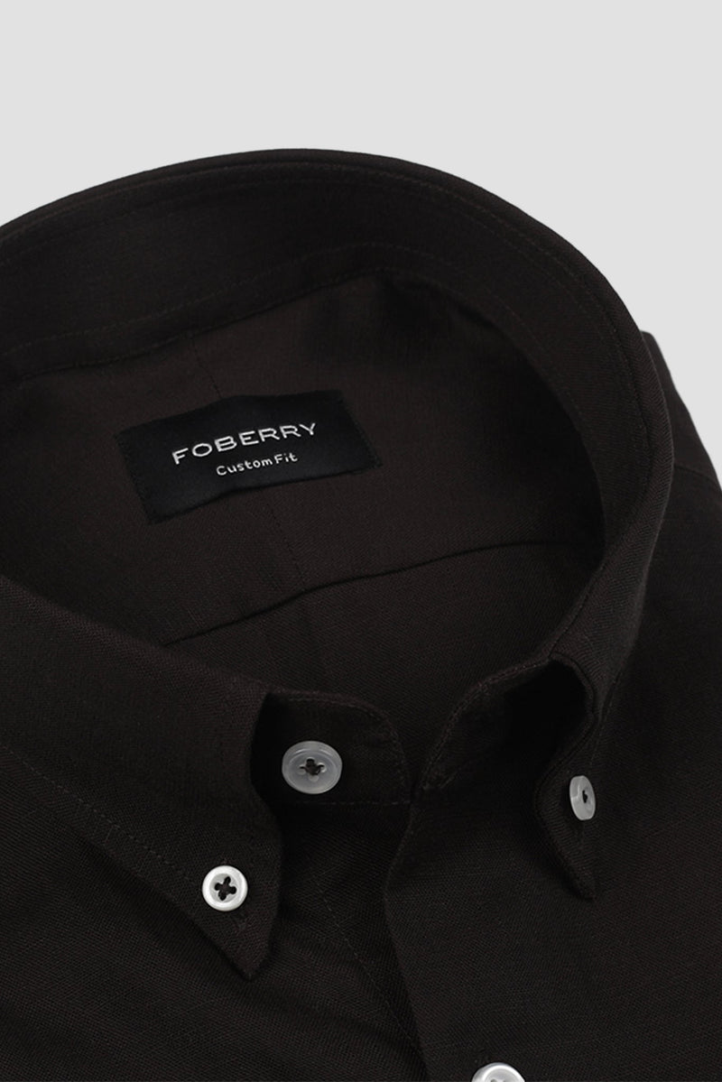 Dark Brown EU Linen Shirt