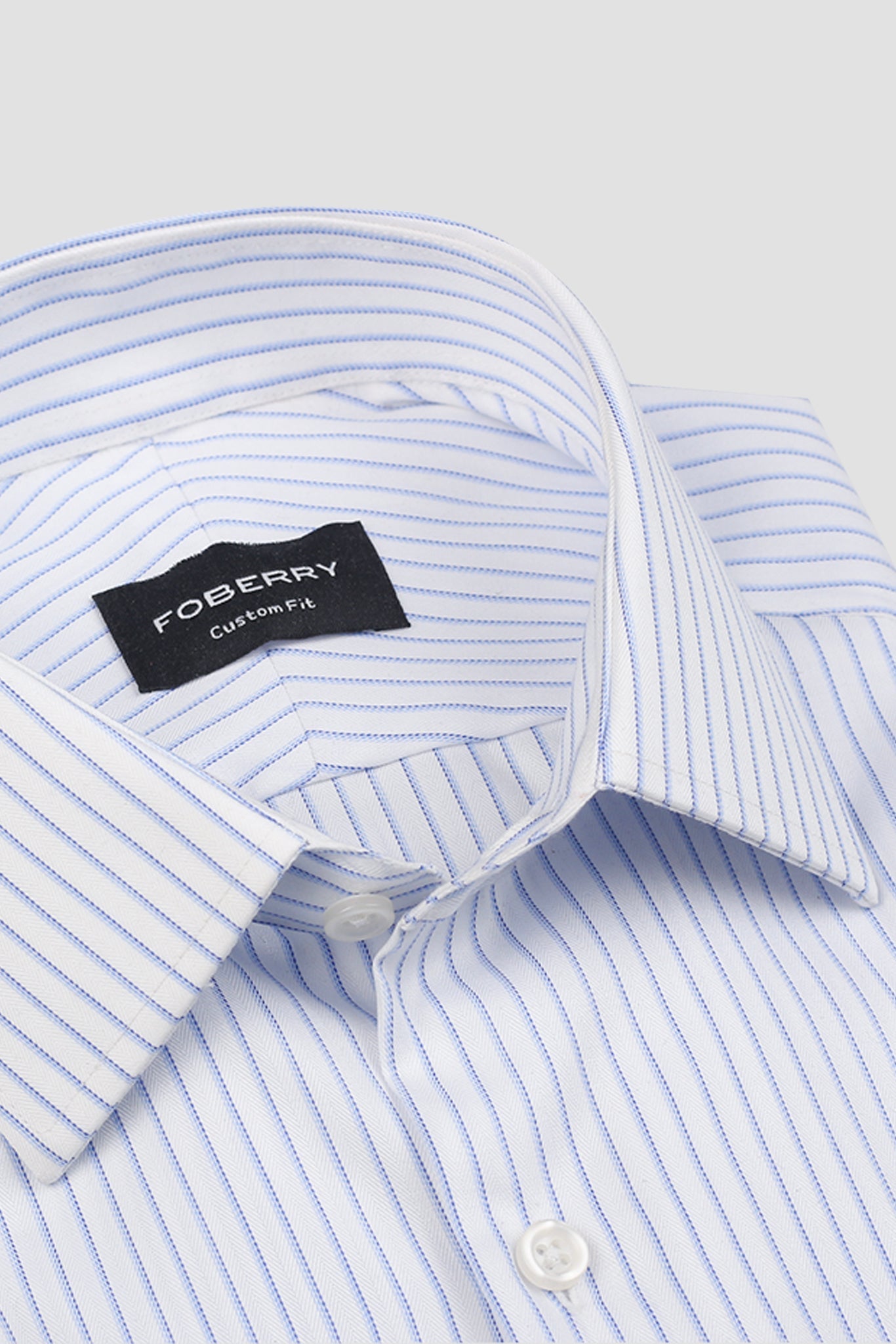 Dual Sky Blue Egyptian Striped Shirt