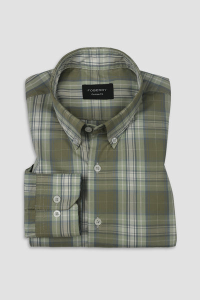 Olive Green Tartan Shirt