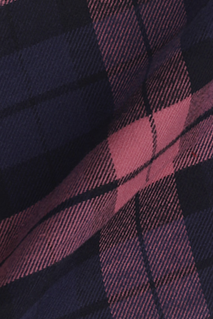 Soft Salmon Blue Tartan Winter Flannel Shirt