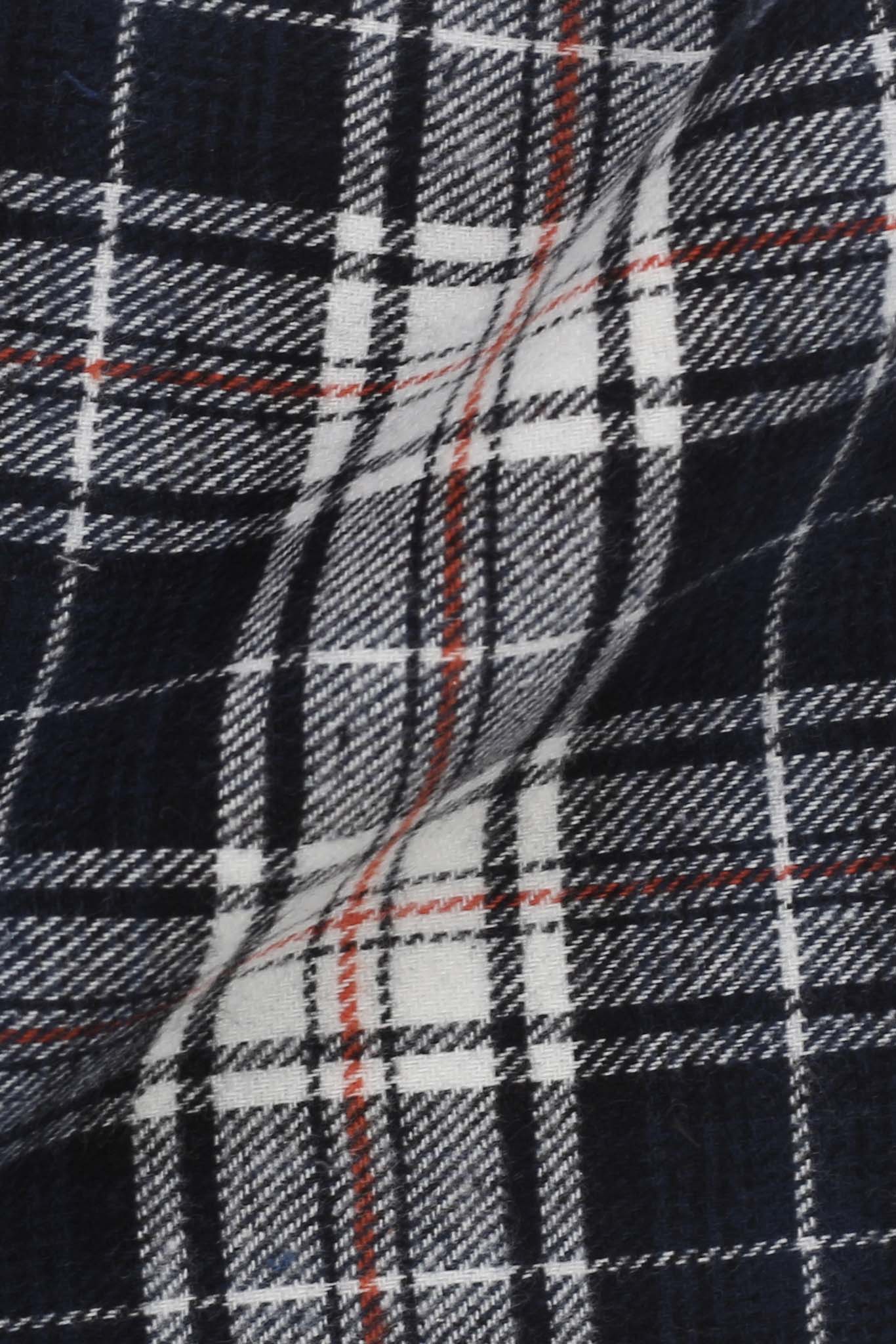Black Blue Madras Winter Flannel Shirt