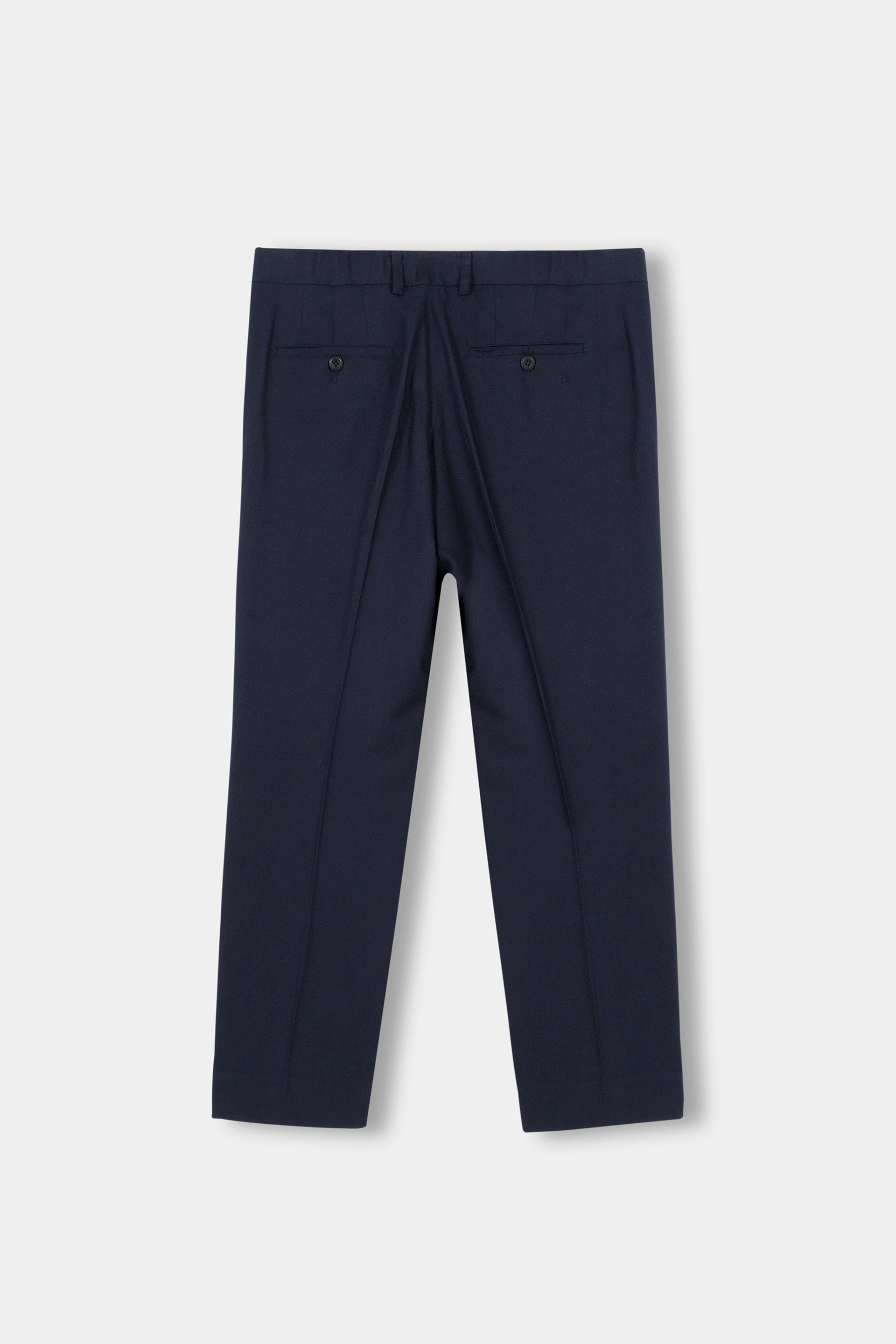 Navy Blue Flannel Ravon Trousers