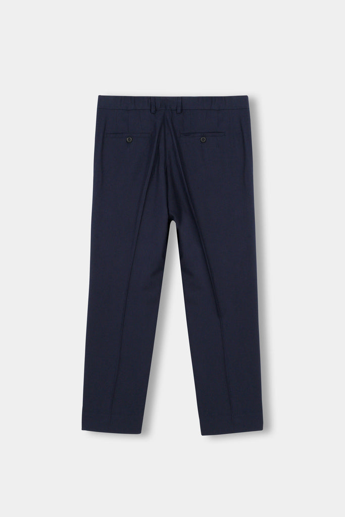 Navy Blue Flannel Ravon Trousers