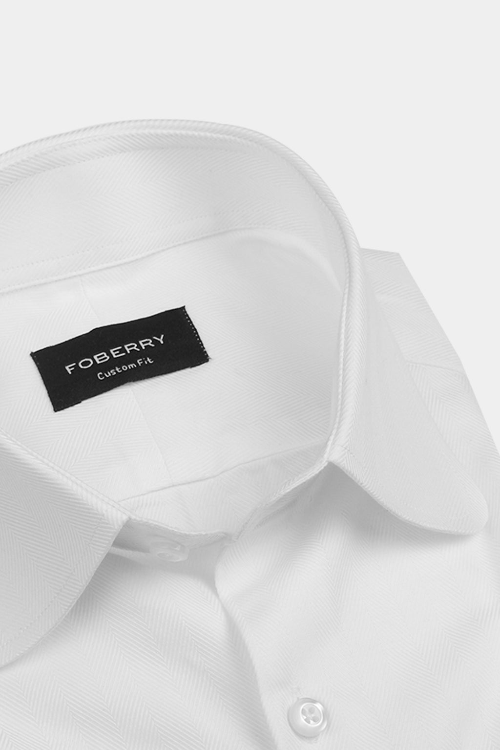 White Herringbone Egyptian Shirt