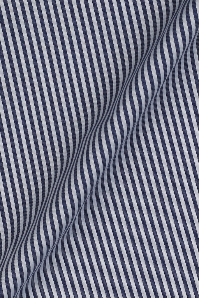 Soft Navy Blue Candy Stripes Shirt - Easy Care