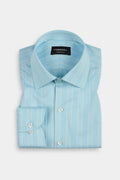 Aqua Blue Parallel Striped Shirt