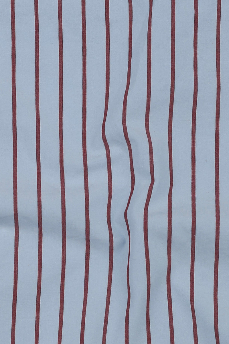 Blood Red on Sky Striped Shirt