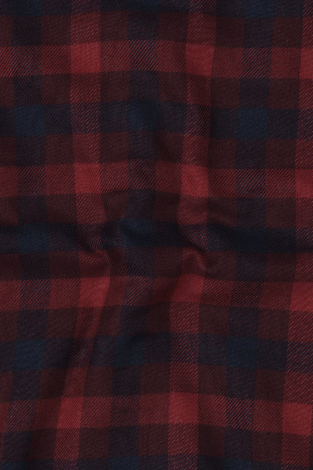 Soft Maroon & Blue Buffalo Check Winter Flannel Shirt
