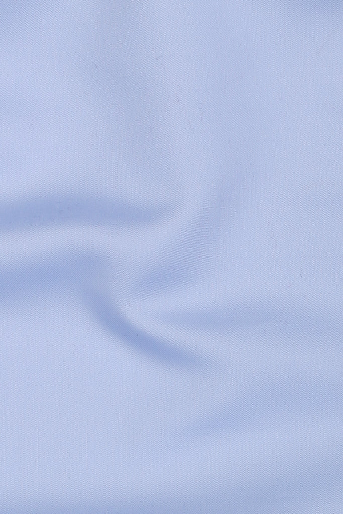 Soft Sky Blue Egyptian Poplin Pin Collar Shirt