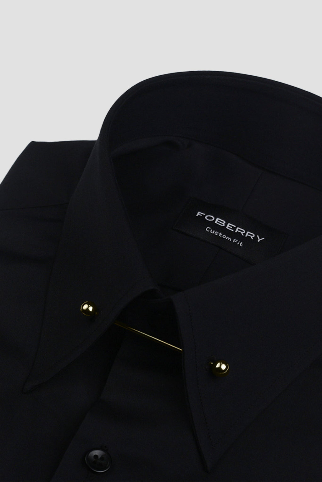 Black Egyptian Pin Collar Shirt - Gold Pin