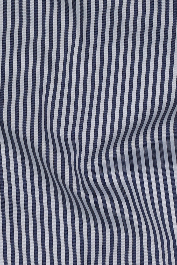 Soft Navy Blue Candy Stripes