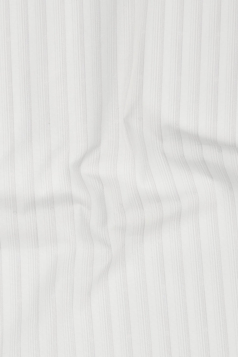 Soft Lilac Structured Barcode Striped Shirt