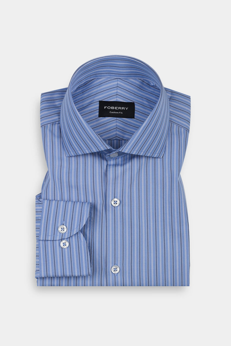 Aegean Blue Balanced Stripes Shirt