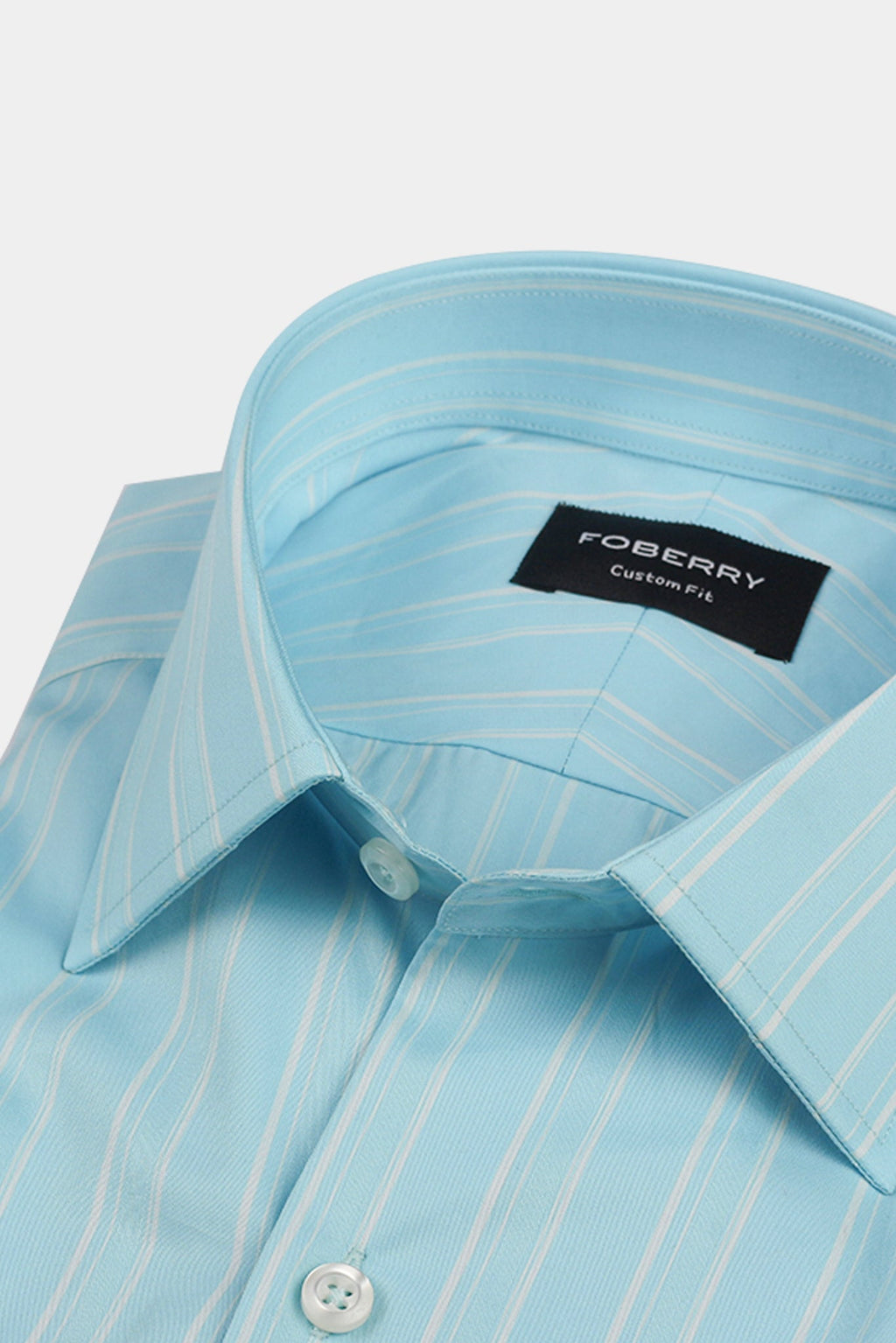 Aqua Blue Parallel Striped Shirt
