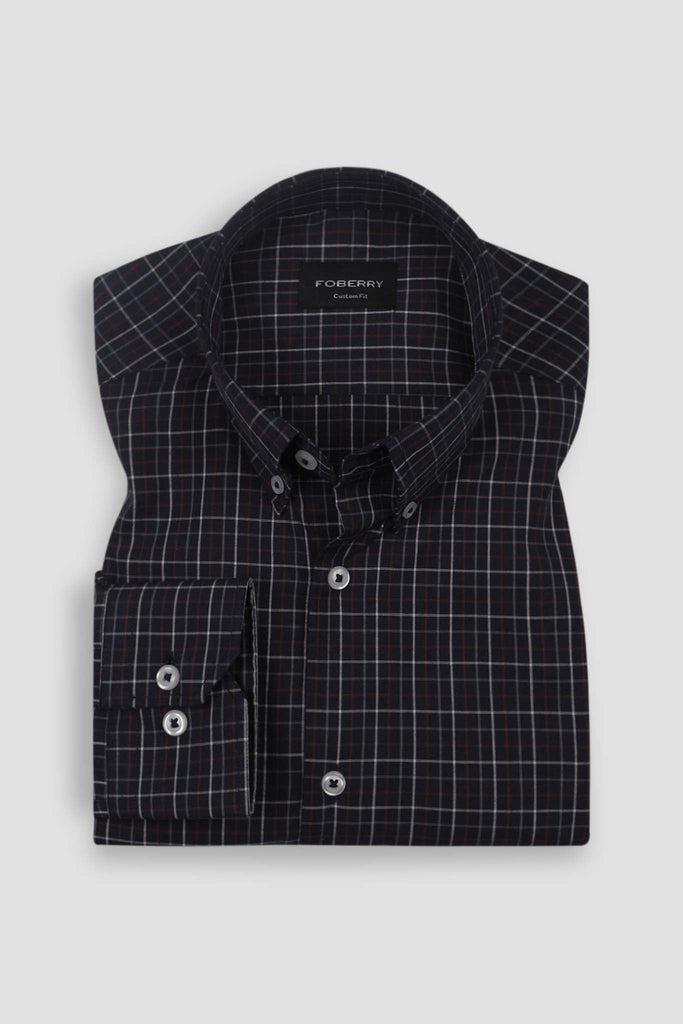 Black Tattersall Check Shirt