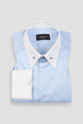 Soft Sky Blue Egyptian - Pin Collar Shirt