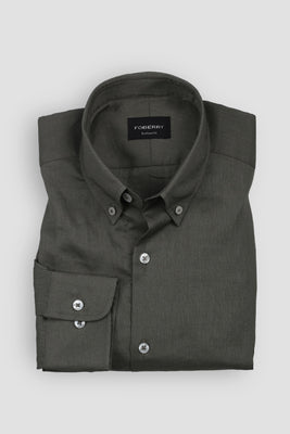 Silky Green Stretchable Linen Shirt