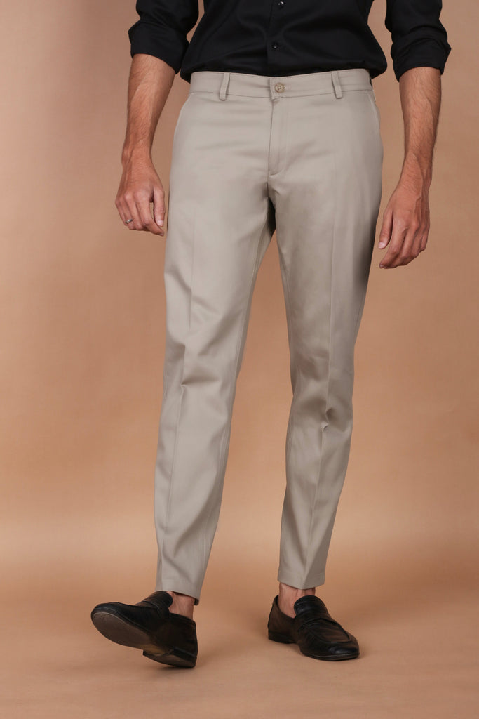 Taupe Twill Comfort Chinos