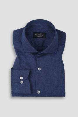 Soft Cobalt Blue Irish Linen Shirt