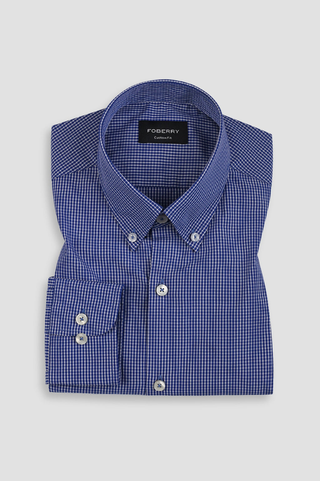 Blue & White Mini Grid Shirt