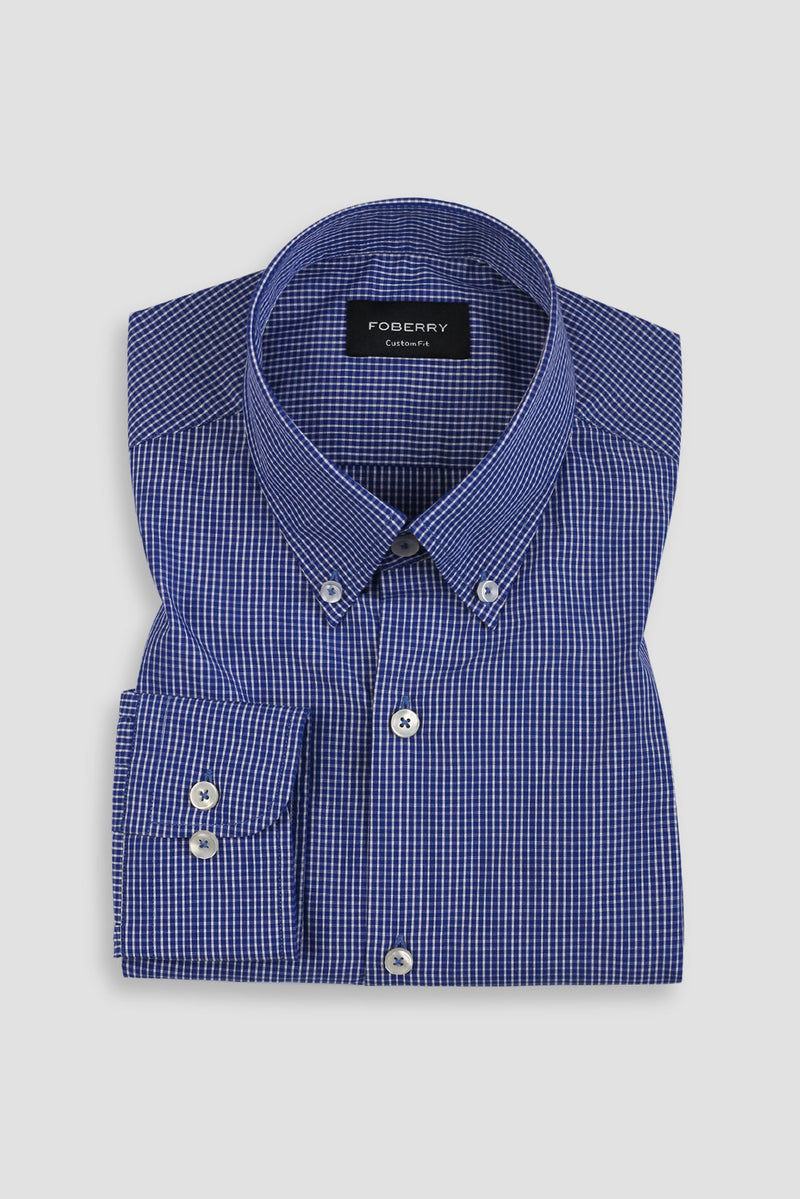 Blue & White Mini Grid Shirt