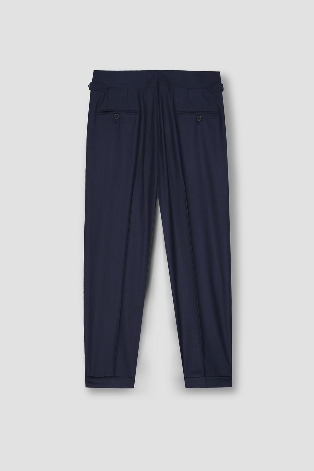 Navy Blue Tropical Wool Blended Dress Pant